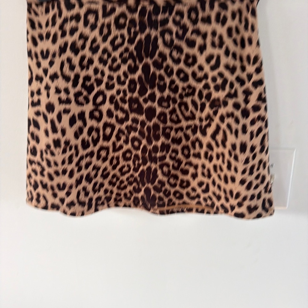 Leopard Print Mini Skirt in Brown and Cream
